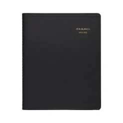 2024-2025 AT-A-GLANCE 9" x 11" Academic Monthly Planner, Faux Leather Cover, Black (70-074-05-25)