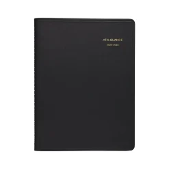 2024-2025 AT-A-GLANCE 8.25" x 11" Academic Weekly Appointment Book, Faux Leather Cover, Black (70-957-05-25)