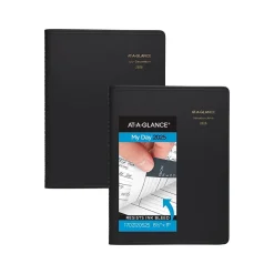 2025 AT-A-GLANCE 8.5" x 11" Calendar Year Daily Appointment Book, Faux Leather Cover, Black, 2/Set (70-212-05-25)