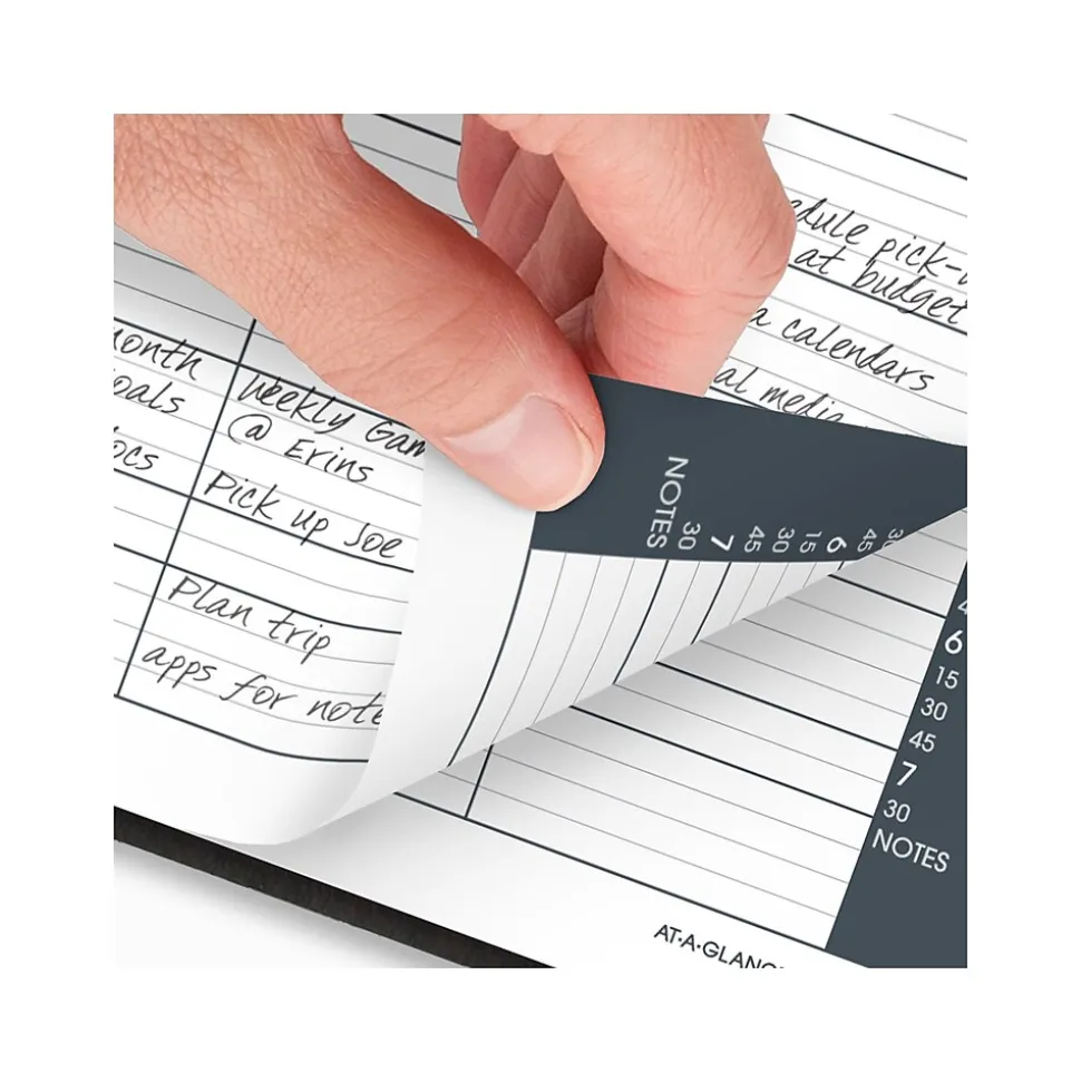 2025 AT-A-GLANCE 8.5" x 11" Calendar Year Daily Appointment Book, Faux Leather Cover, Black, 2/Set (70-212-05-25)