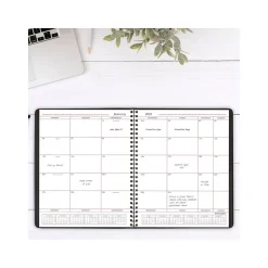 2025 AT-A-GLANCE 8" x 10" Calendar Year/Monthly Planner, Faux Leather Cover Black (70-130-05-25)