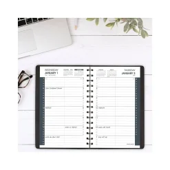 2025 AT-A-GLANCE 5" x 8" Daily Appointment Book Planner, Faux Leather Cover, Black (70-800-05-25)