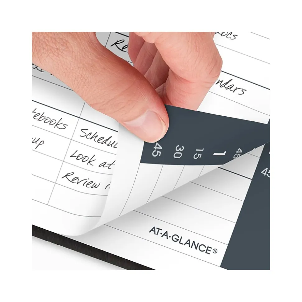 2025 AT-A-GLANCE 5" x 8" Daily Appointment Book Planner, Faux Leather Cover, Black (70-800-05-25)