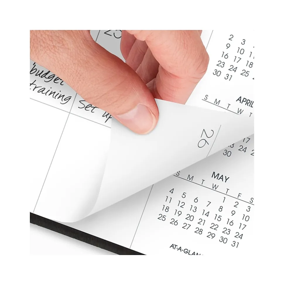 2025 AT-A-GLANCE 9" x 11" Monthly Planner, Faux Leather Cover, Black (70-260-05-25)