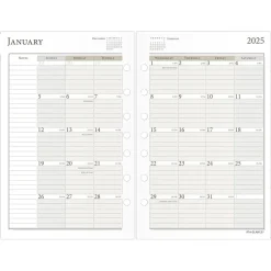 2025 AT-A-GLANCE 5.5" x 8.5" Monthly Planner Refill Pages, White/Brown (481-685Y-25)