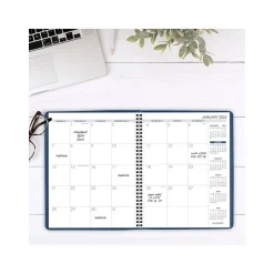 2025 AT-A-GLANCE 7" x 8.75" Monthly Planner, Faux Leather Cover, Blue (70-124-20-25)