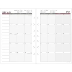 2025 AT-A-GLANCE 5.5" x 8.5" Monthly Planner Refill Pages, White/Gray (061-685Y-25)