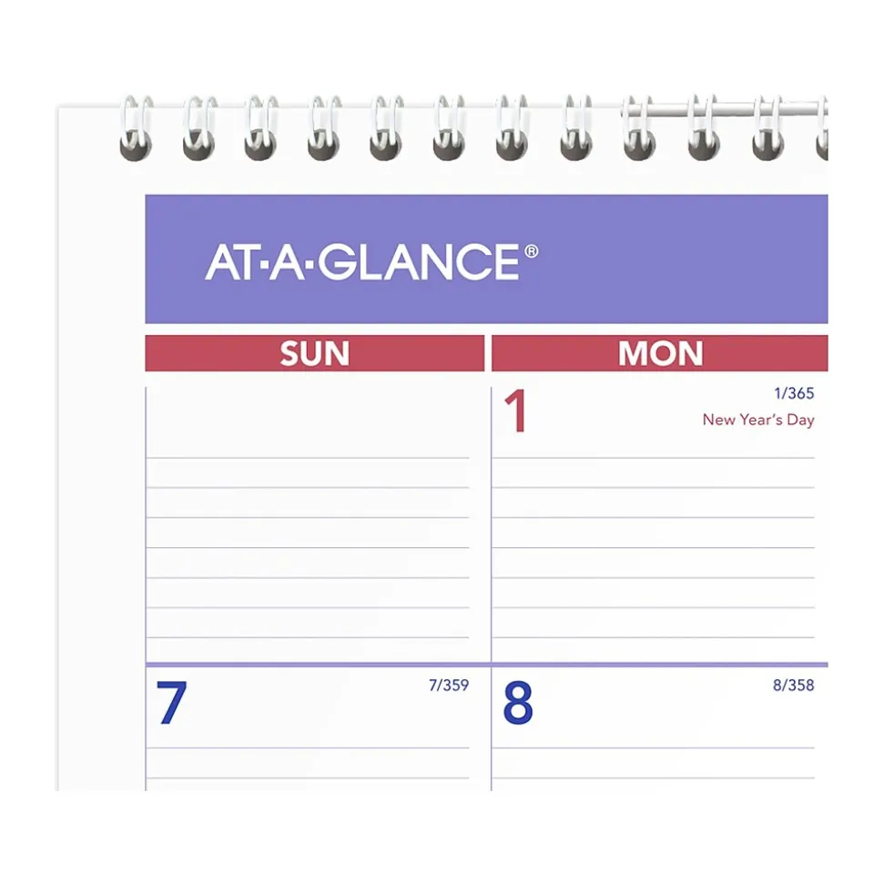 2025 AT-A-GLANCE 15" x 12" Monthly Wall Calendar, White/Purple (PM8-28-25)