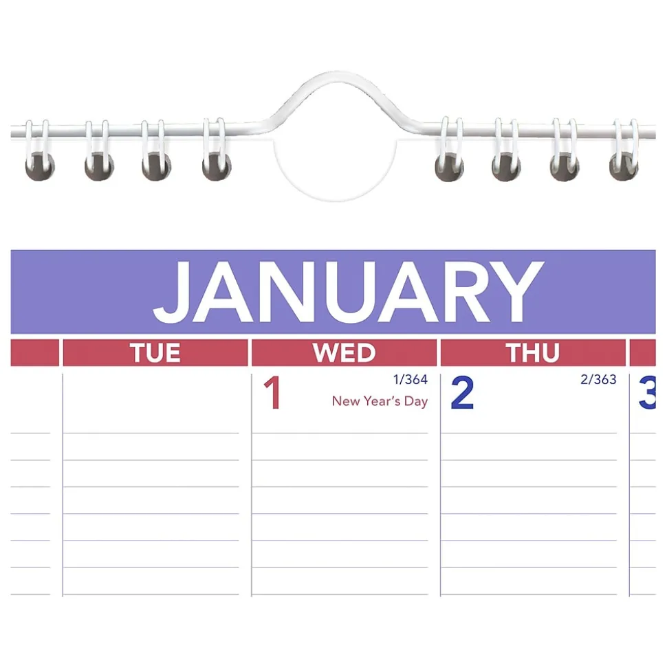 2025 AT-A-GLANCE 8" x 11" Monthly Wall Calendar, White/Purple (PM1-28-25)