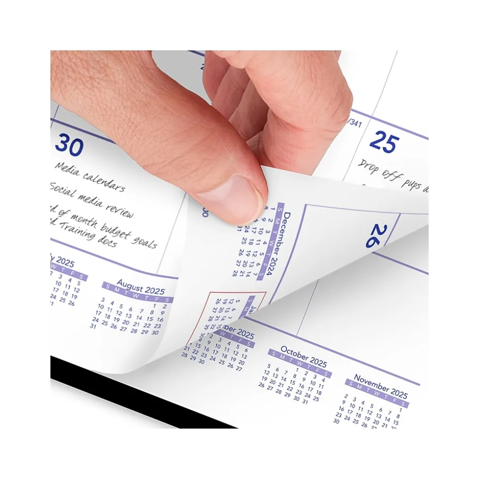 2025 AT-A-GLANCE 11" x 8" Monthly Wet-Erase Desk or Wall Calendar with Jacket, Multicolor (SK8-00-25)