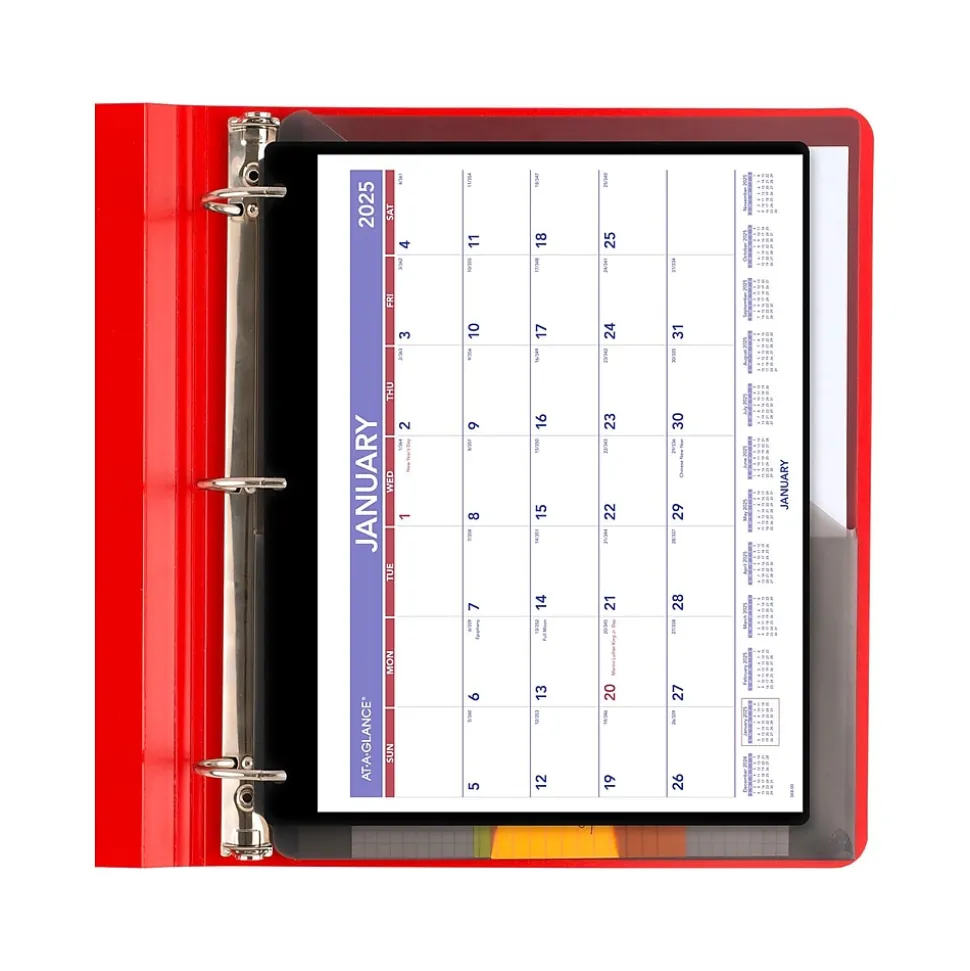 2025 AT-A-GLANCE 11" x 8" Monthly Wet-Erase Desk or Wall Calendar with Jacket, Multicolor (SK8-00-25)