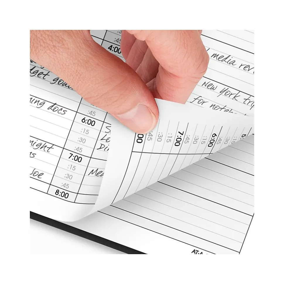 2025 AT-A-GLANCE 8.5" x 11" 2-Person Daily Appointment Book, Faux Leather Cover, Black (70-222-05-25)