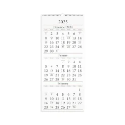 2025 AT-A-GLANCE 12" x 27" Three-Month Wall Calendar, White/Black (SW115-28-25)