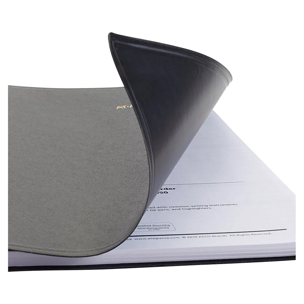 2025 AT-A-GLANCE 8" x 11" Weekly & Monthly Appointment Book, Faux Leather Cover, Black (33351-2501)