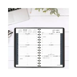 2025 AT-A-GLANCE 5" x 8" Weekly Appointment Book, Faux Leather Cover, Black (70-075-05-25)