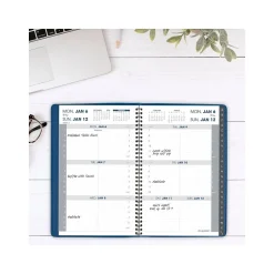 2025 AT-A-GLANCE 5" x 8" Weekly Appointment Book, Faux Leather Cover, Blue (70-108-20-25)
