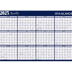 2025 AT-A-GLANCE 48" x 32" Yearly Dry Erase Wall Calendar, Reversible, Red/Blue (A152-25)