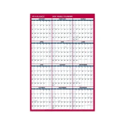 2025 AT-A-GLANCE 36" x 24" Yearly Wall Calendar, Reversible, White/Red (PM212-28-25)