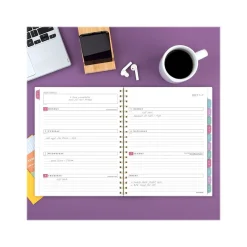 2024-2025 AT-A-GLANCE BADGE Floral 8.5" x 11" Academic Weekly & Monthly Planner, Plastic Cover, Multicolor (1710F-905A-25)