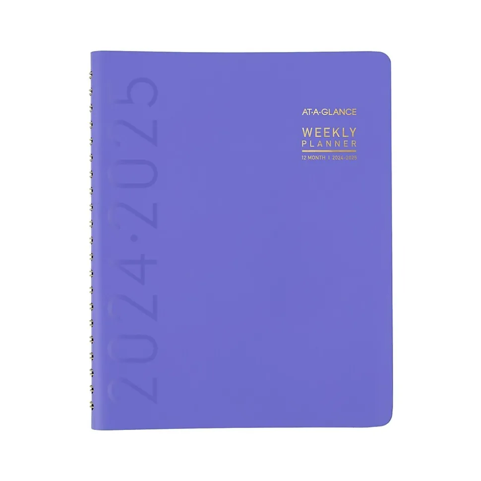 2024-2025 AT-A-GLANCE Contemporary 8.25" x 11" Academic Weekly & Monthly Planner, Faux Leather Cover, Purple (70-957X-18-25)