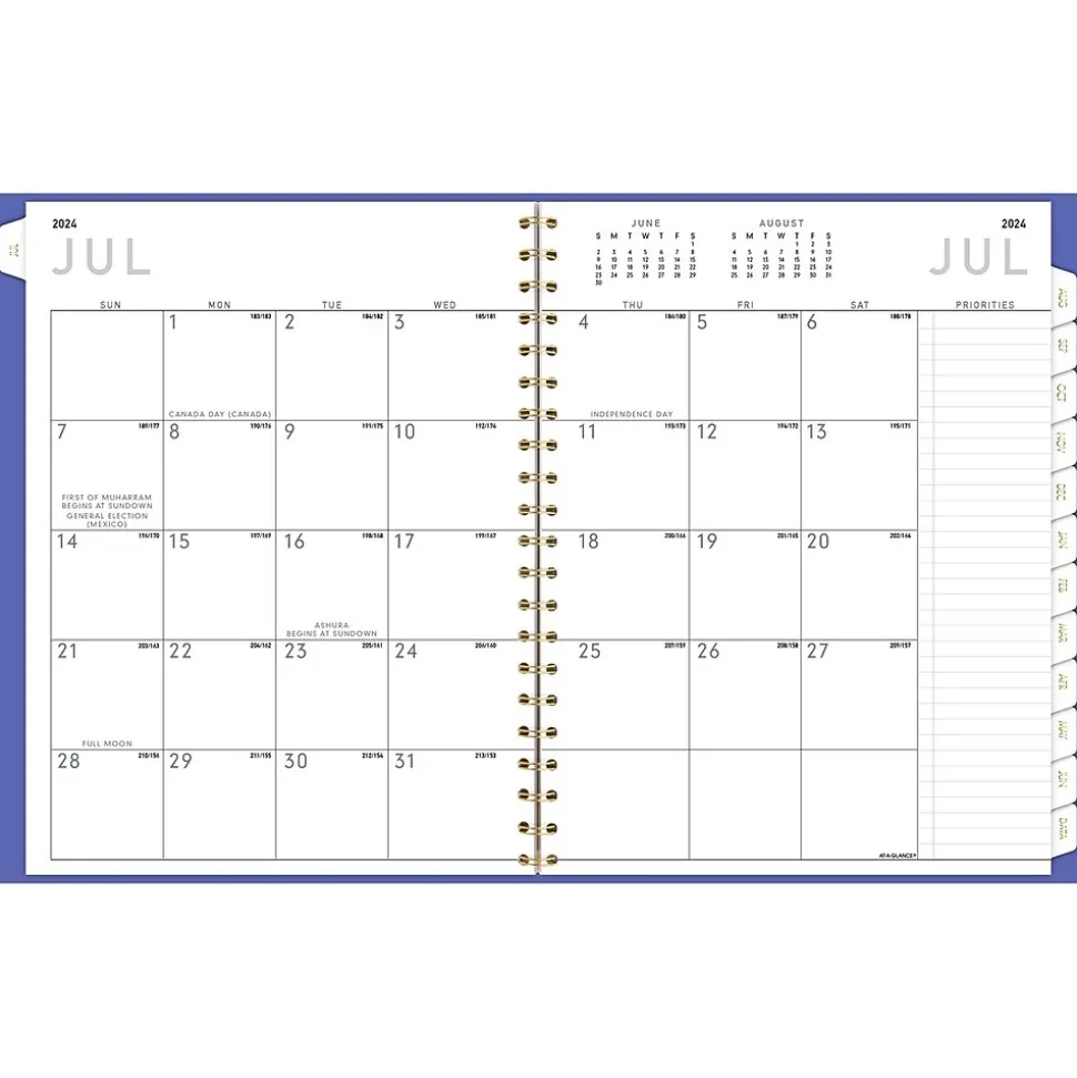 2024-2025 AT-A-GLANCE Contemporary 8.25" x 11" Academic Weekly & Monthly Planner, Faux Leather Cover, Purple (70-957X-18-25)