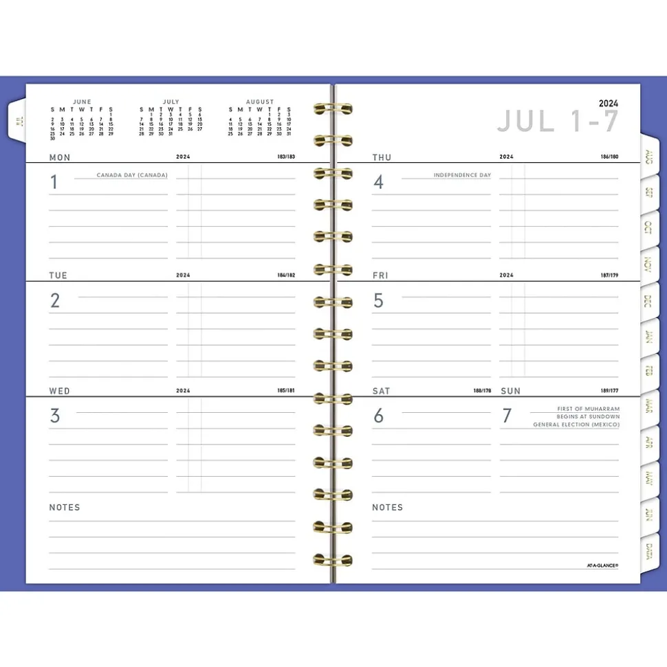 2024-2025 AT-A-GLANCE Contemporary 5" x 8" Academic Weekly & Monthly Planner, Purple (70-101X-18-25)