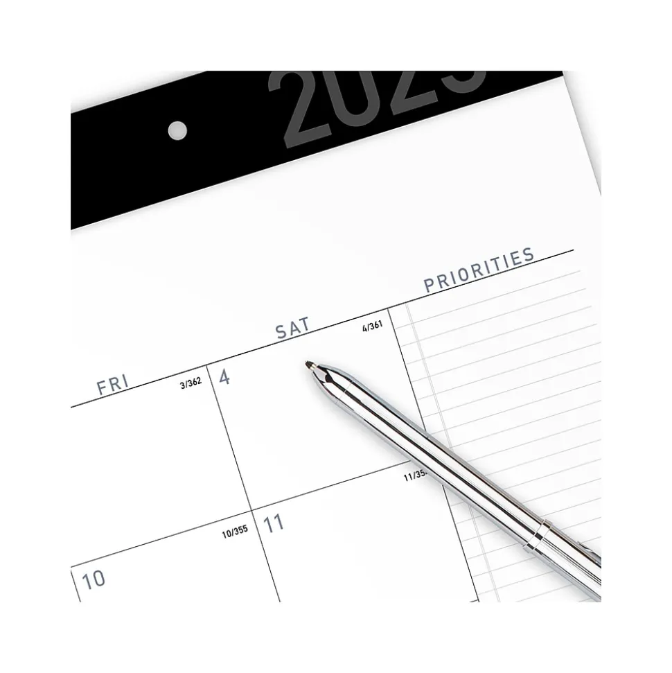 2025 AT-A-GLANCE Contemporary 21.75" x 17" Monthly Desk Pad Calendar, White/Black (SK24X-00-25)