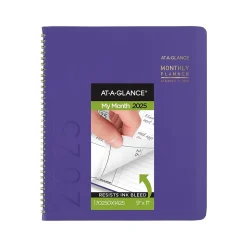 2025 AT-A-GLANCE Contemporary 9" x 11" Monthly Planner, Faux Leather Cover, Purple (70-250X-14-25)