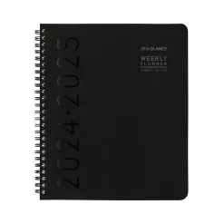 2024-2025 AT-A-GLANCE Contemporary Lite 7" x 8.75" Academic Weekly & Monthly Planner, Faux Leather Cover, Black