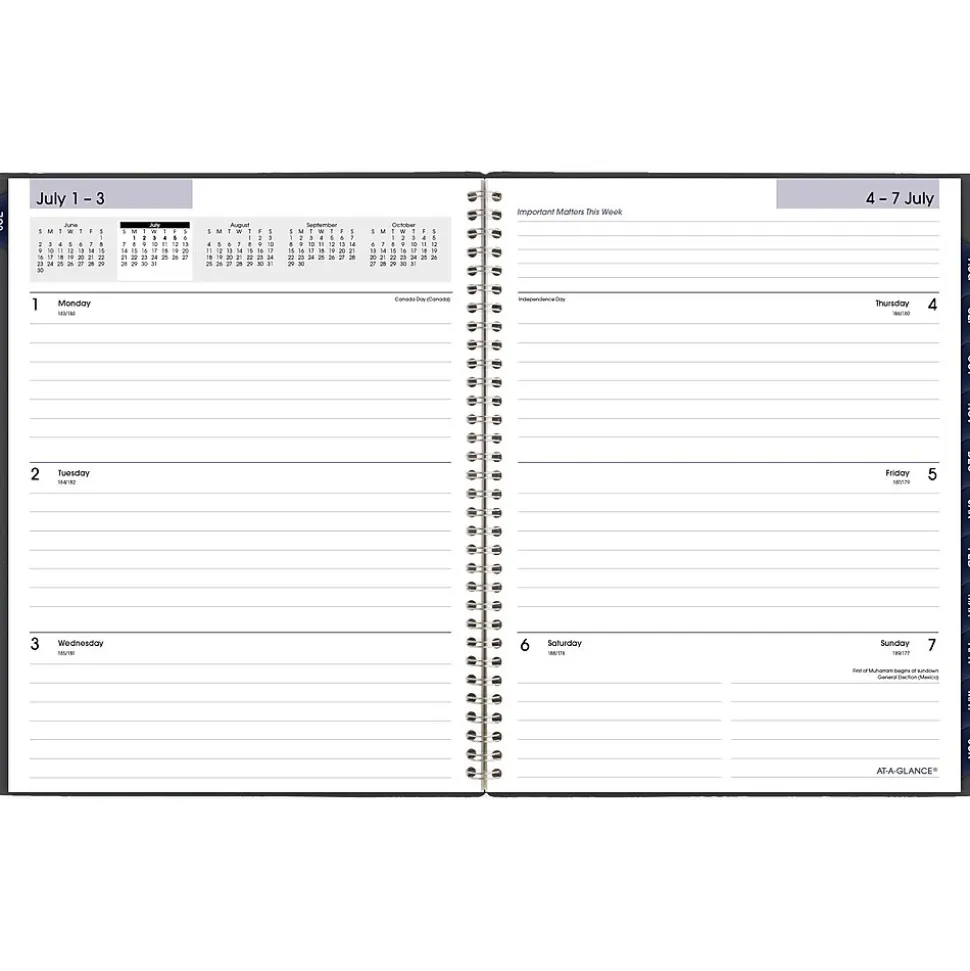 2024-2025 AT-A-GLANCE DayMinder 8.5" x 11" Academic Weekly & Monthly Planner, Poly Cover, Charcoal (AYC545-45-25)