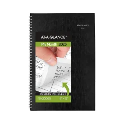 2025 AT-A-GLANCE DayMinder 8" x 12" Monthly Planner, Faux Leather Cover, Black (SK2-00-25)