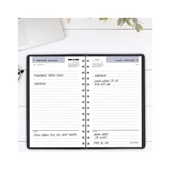 2025 AT-A-GLANCE DayMinder 5" x 8" Daily Planner, Faux Leather Cover, Black (SK46-00-25)