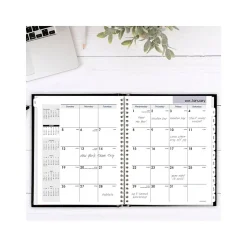 2025 AT-A-GLANCE DayMinder 7" x 8.5" Monthly Planner, Faux Leather Cover, Black (G400H-00-25)