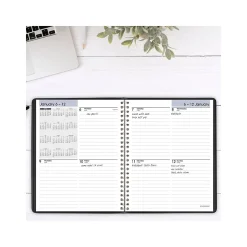 2025 AT-A-GLANCE DayMinder 7" x 8.75" Weekly Planner, Faux Leather Cover, Black (G535-00-25)