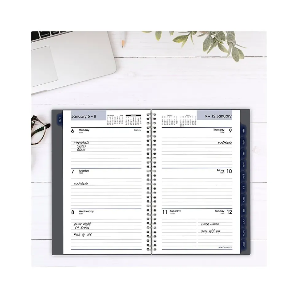 2025 AT-A-GLANCE DayMinder 5" x 8" Weekly & Monthly Planner, Plastic Cover, Gray (GC200-07-25)