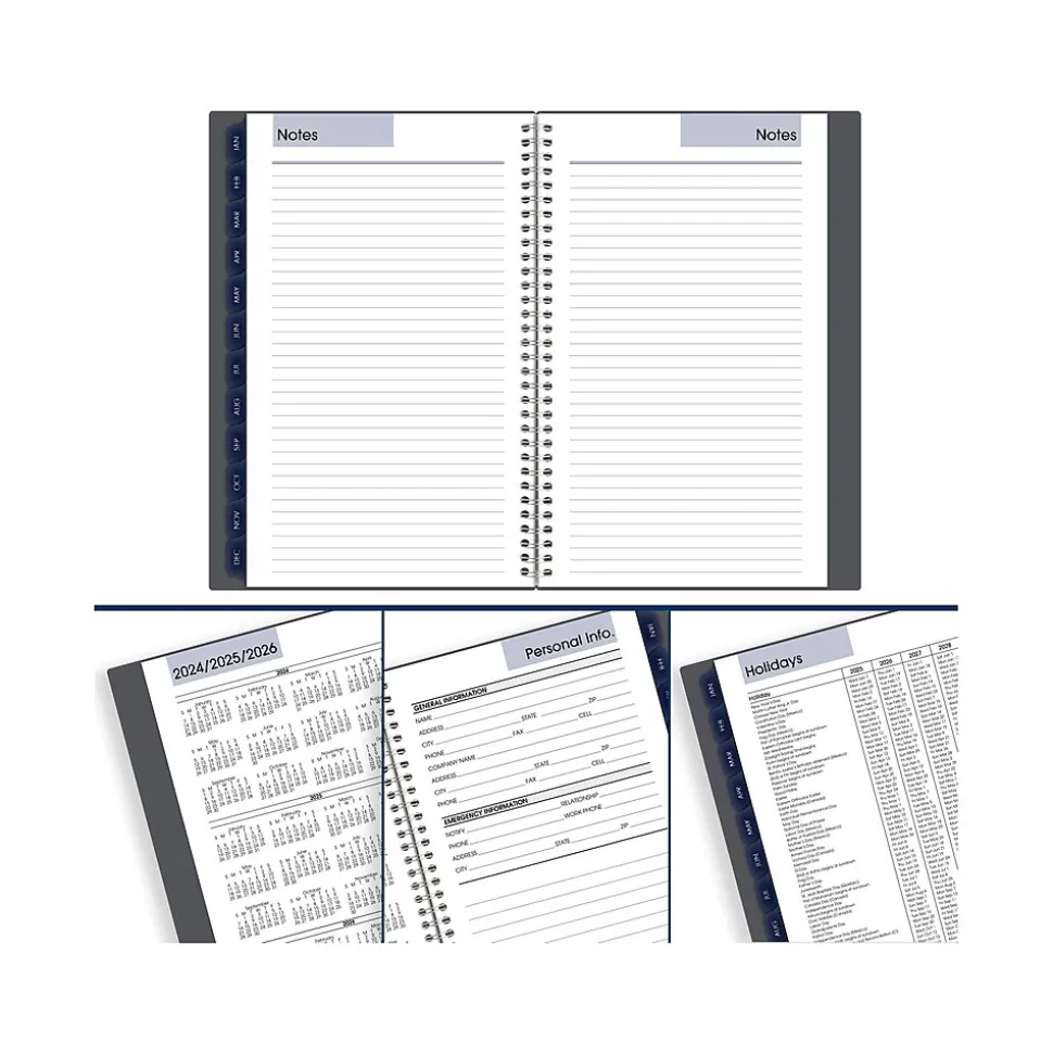 2025 AT-A-GLANCE DayMinder 5" x 8" Weekly & Monthly Planner, Plastic Cover, Gray (GC200-07-25)
