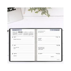 2025 AT-A-GLANCE DayMinder Executive 7" x 8.75" Weekly & Monthly Planner, Faux Leather Cover, Black (G546-00-25)