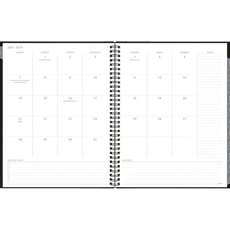 2024-2025 AT-A-GLANCE Elevation 8.5" x 11" Academic Weekly & Monthly Planner, Poly Cover, Black (75-959P-05-25)