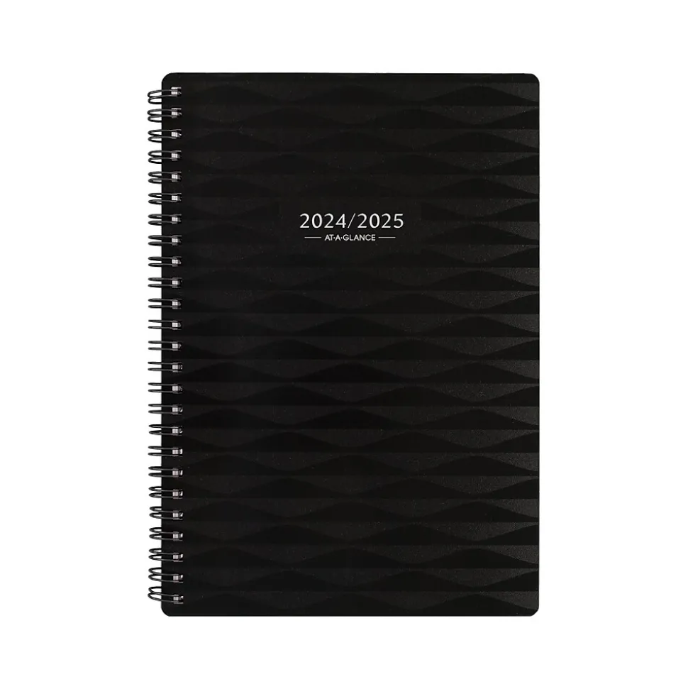 2024-2025 AT-A-GLANCE Elevation 5.5" x 8.5" Academic Weekly & Monthly Planner, Poly Cover, Black (75-101P-05-25)