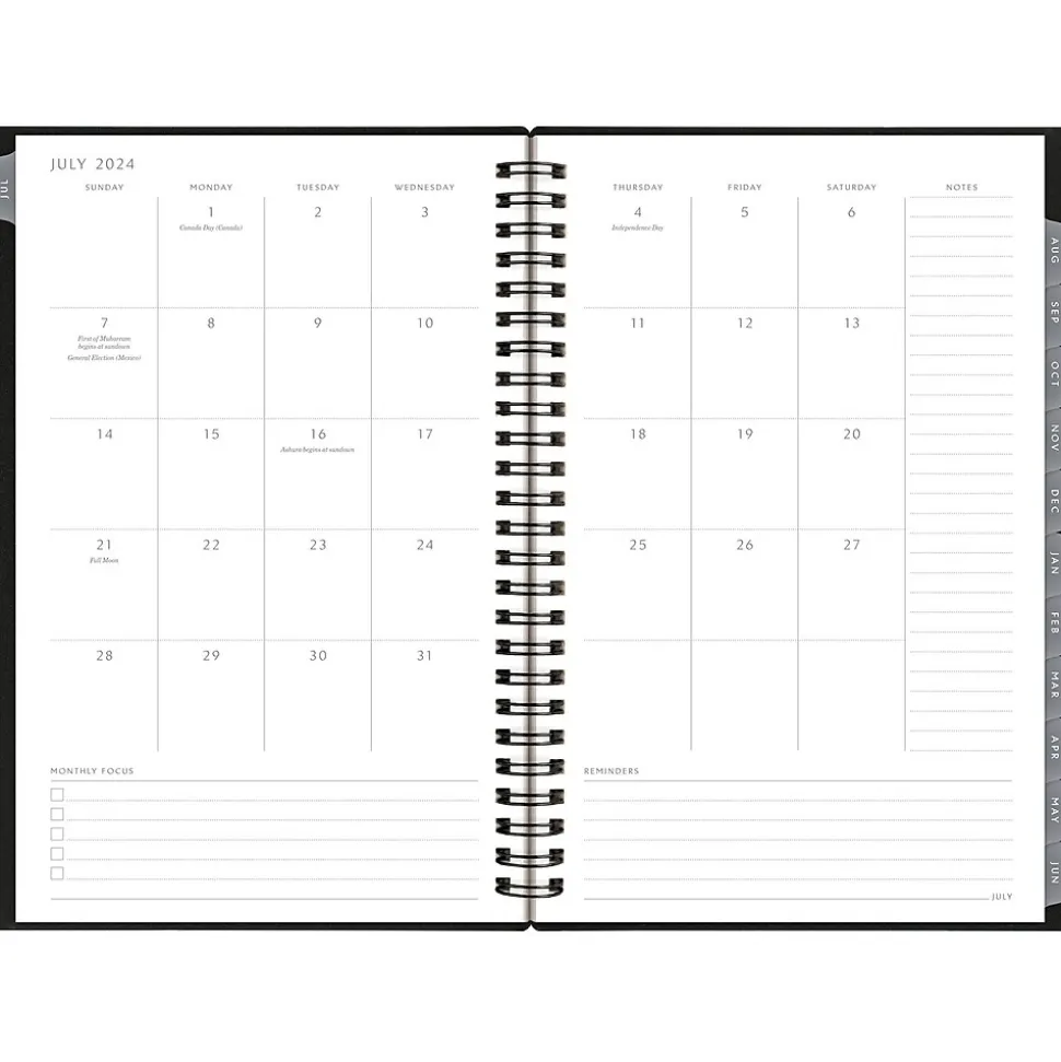 2024-2025 AT-A-GLANCE Elevation 5.5" x 8.5" Academic Weekly & Monthly Planner, Poly Cover, Black (75-101P-05-25)