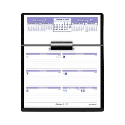 2025 AT-A-GLANCE Flip-A-Week 5.5" x 7" Weekly Desk Calendar, White/Purple (SW700X-00-25)