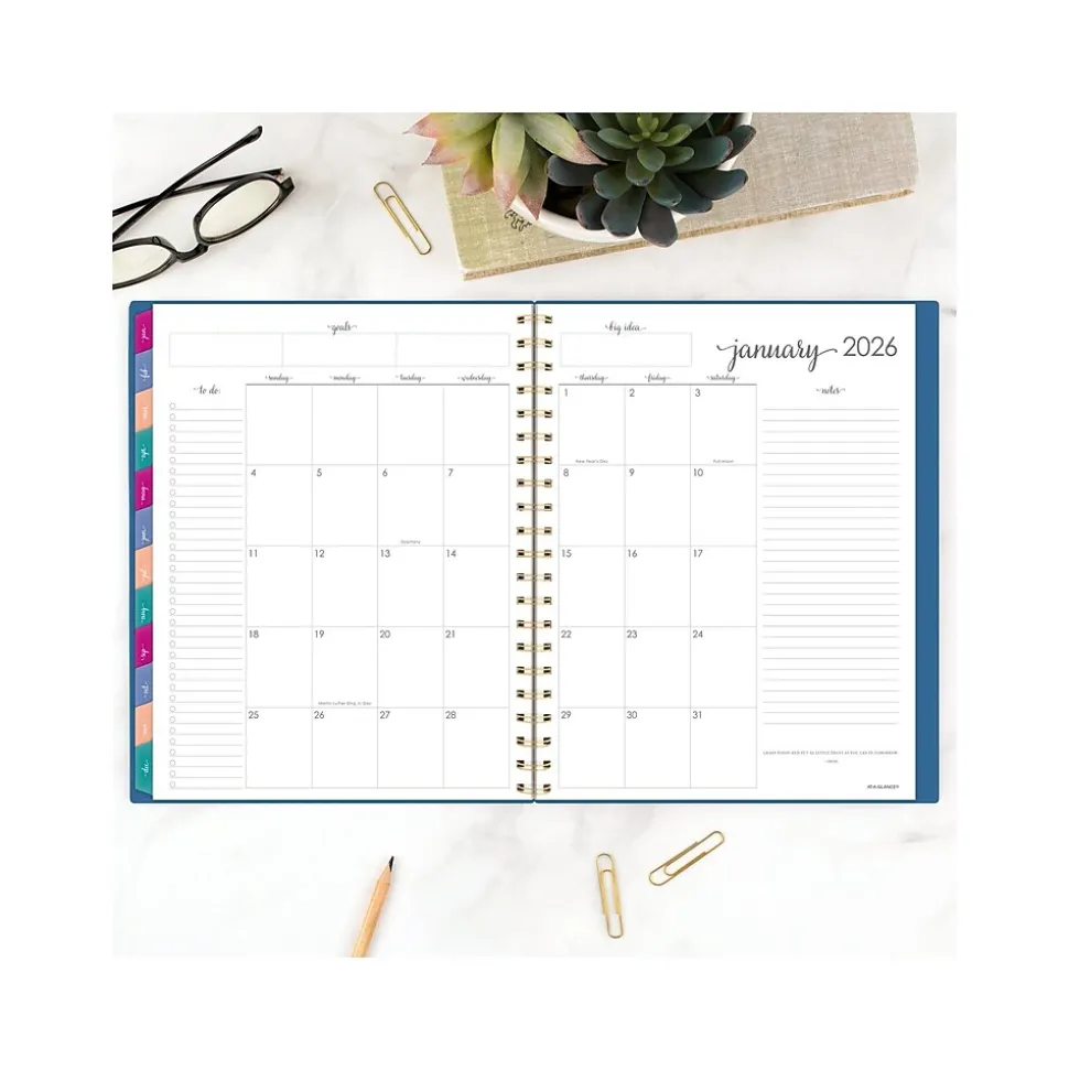 2025 AT-A-GLANCE Harmony 8.5" x 11" Weekly & Monthly Planner, Poly Cover, Denim (1099-905-20-25)