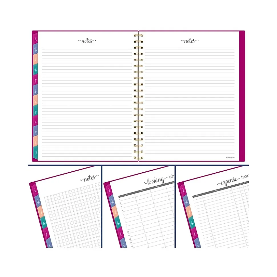 2025 AT-A-GLANCE Harmony 8.5" x 11" Weekly & Monthly Planner, Poly Cover, Beetroot (1099-905-56-25)