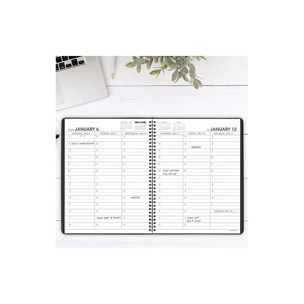 2025 AT-A-GLANCE Large Print 8.25" x 11" Weekly Appointment Book, Faux Leather Cover, Black (70-LP01-05-25)