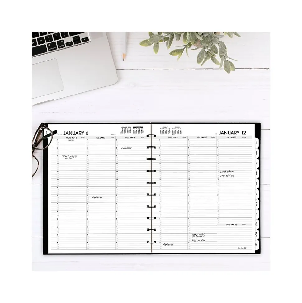 2025 AT-A-GLANCE Move-a-Page 8.75" x 11" Weekly & Monthly Appointment Book, Poly Cover, Black (70-950E-05-25)