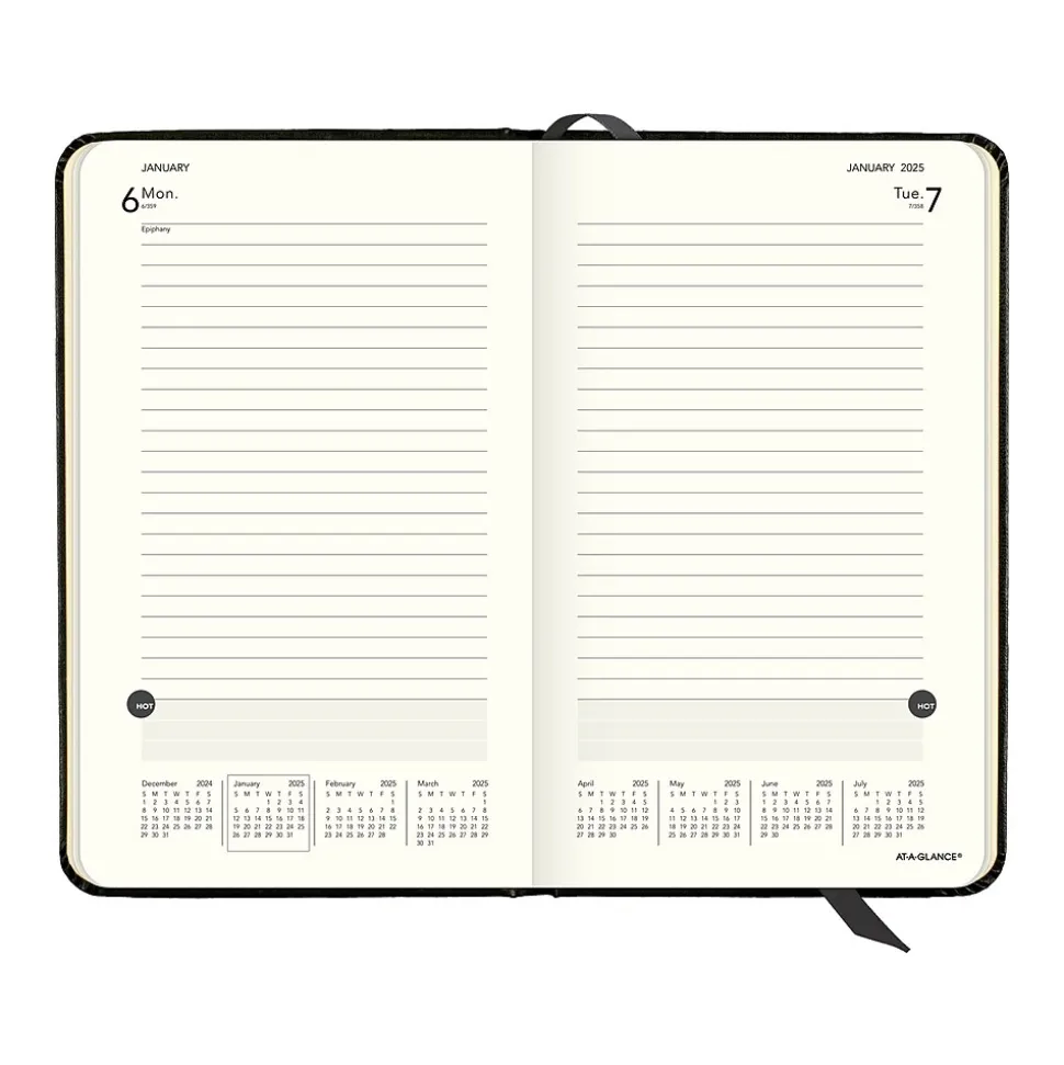 2025 AT-A-GLANCE Plan. Write. Remember. 5" x 8.25" Daily Planner, Hardsided Cover, Black (70-6800-05-25)