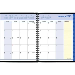 2025 AT-A-GLANCE QuickNotes 7" x 8.75" Monthly Planner, Faux Leather Cover, Black (76-08-05-25)