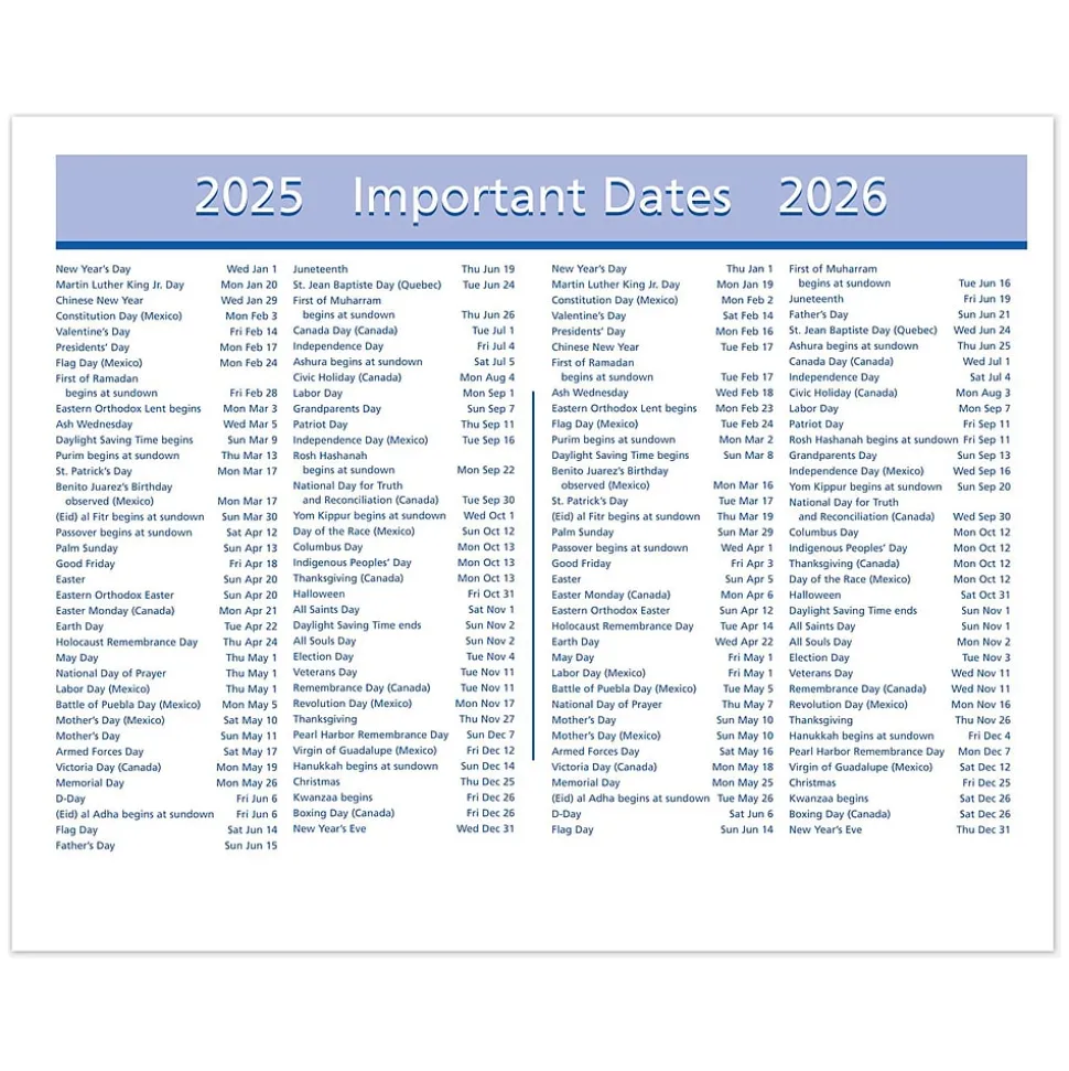 2025 AT-A-GLANCE QuickNotes Flip-A-Week 7" x 5.5" Weekly Desk Calendar Refill, Multicolor (SW706-50-25)