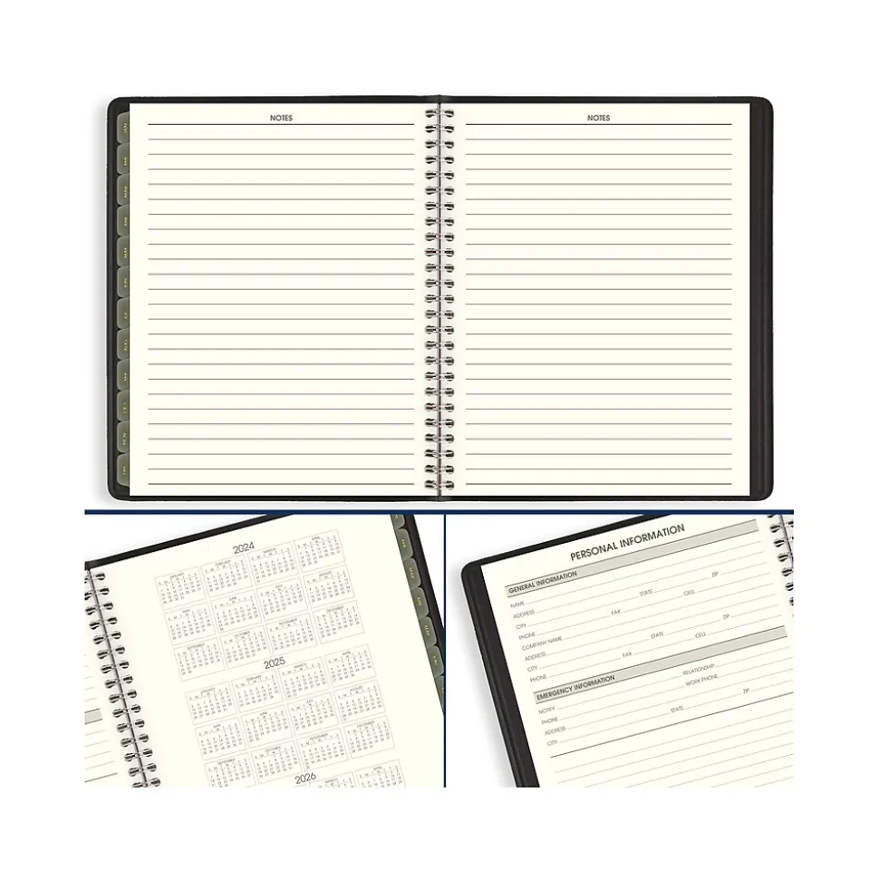 2025 AT-A-GLANCE Recycled 7" x 8.75" Monthly Planner, Faux Leather Cover, Black (70-120G-05-25)