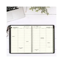 2025 AT-A-GLANCE Recycled 8.25" x 11" Weekly & Monthly Appointment Book Planner, Faux Leather Cover, Black (70-950G-05-25)